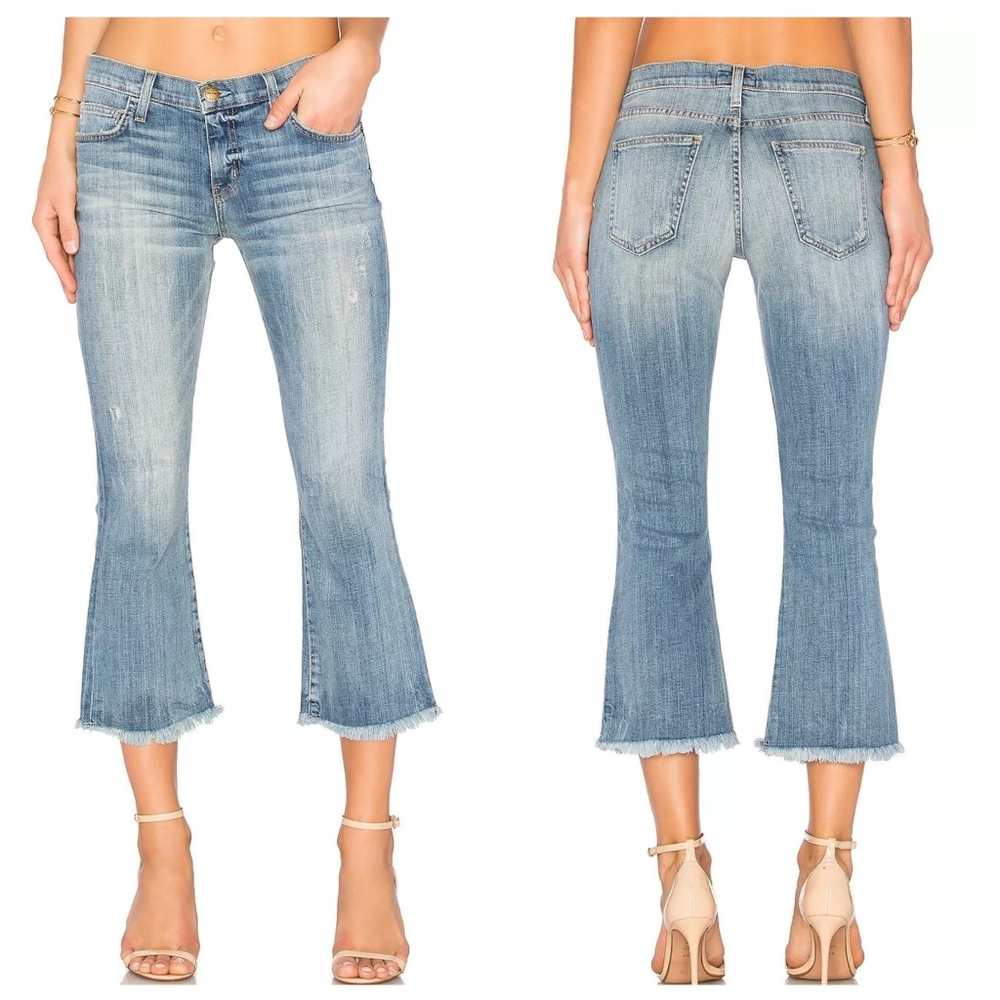 Current Elliot The Cropped Flip Flop Jeans First Love Destroyed Fray Hem Size 26